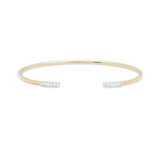 Diamond Baguette Line Cuff Bracelet