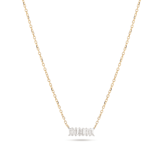 Diamond Baguette Line Necklace in Elegant Design