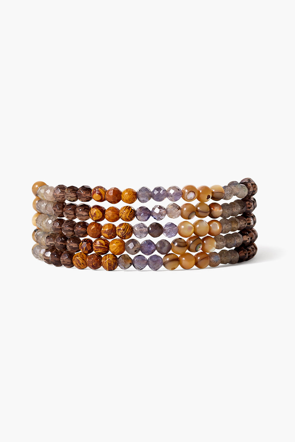 Abalone Mix Step Naked Wrap Bracelet