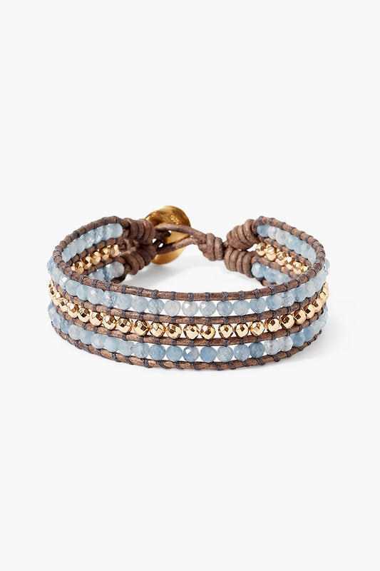 Aquamarine Cuff Wrap Bracelet