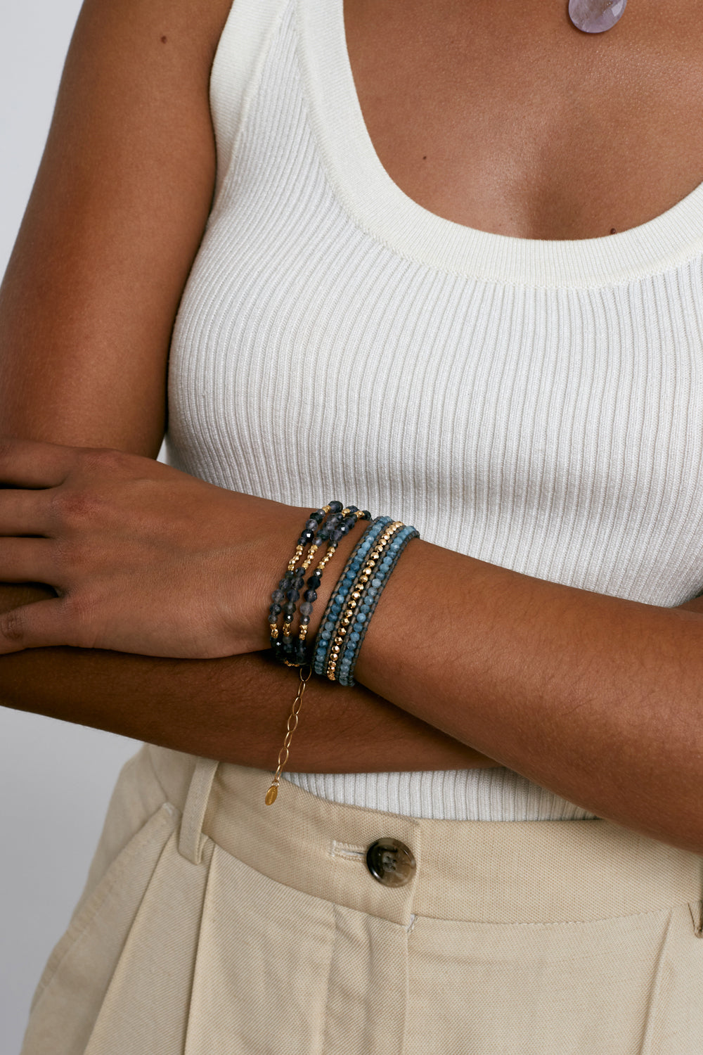 Aquamarine Cuff Wrap Bracelet