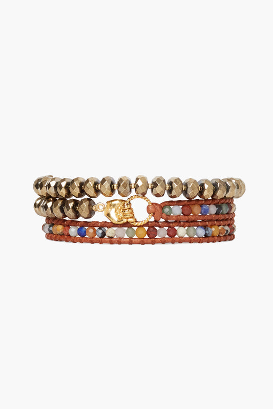 Triple Wrap Multi Mix Bracelet