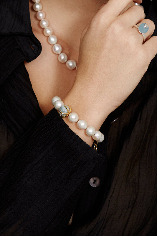 White Pearl Mixed Bracelet for Elegant Style