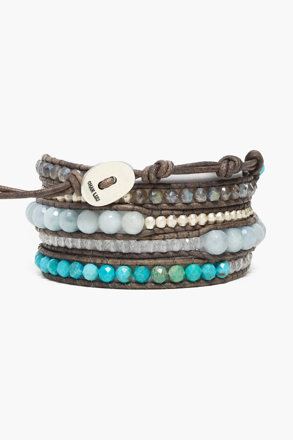 Aquamarine Mix Horizon Wrap Bracelet