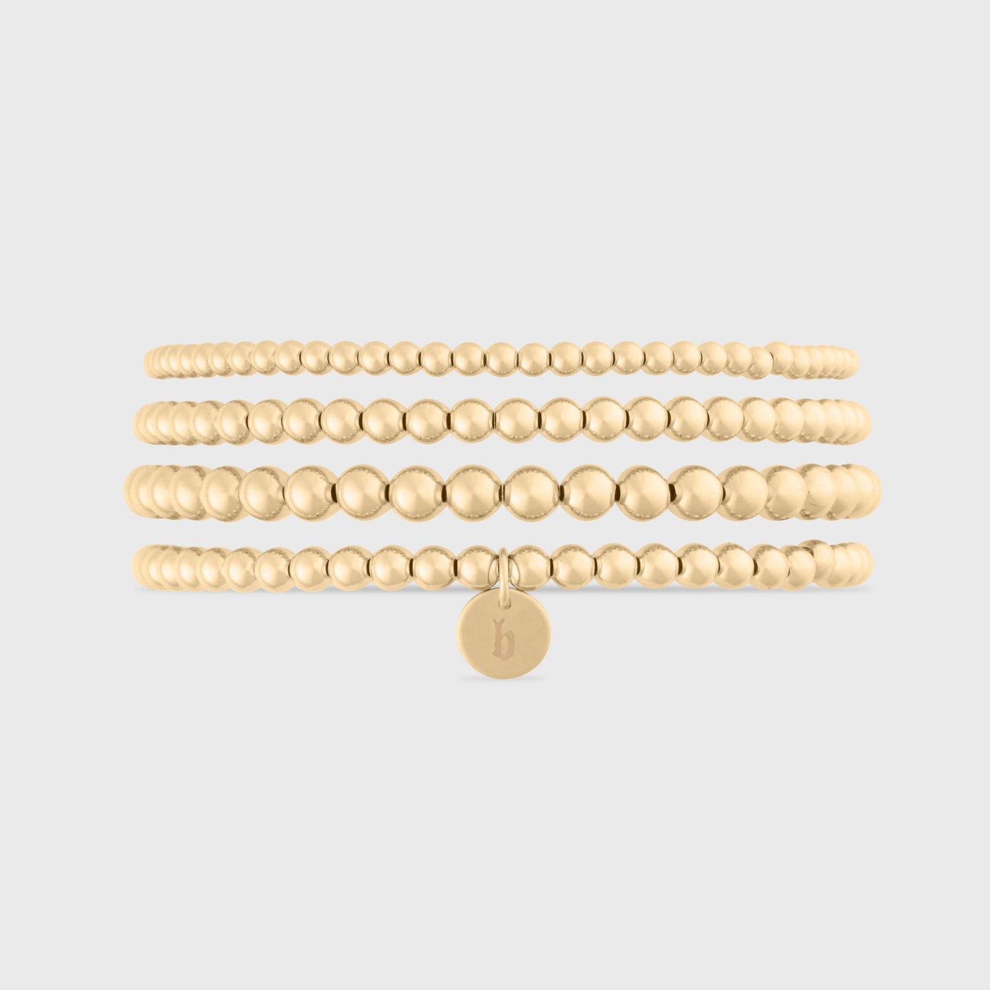 Initial Juno Four Bracelet Stack in Old English Design