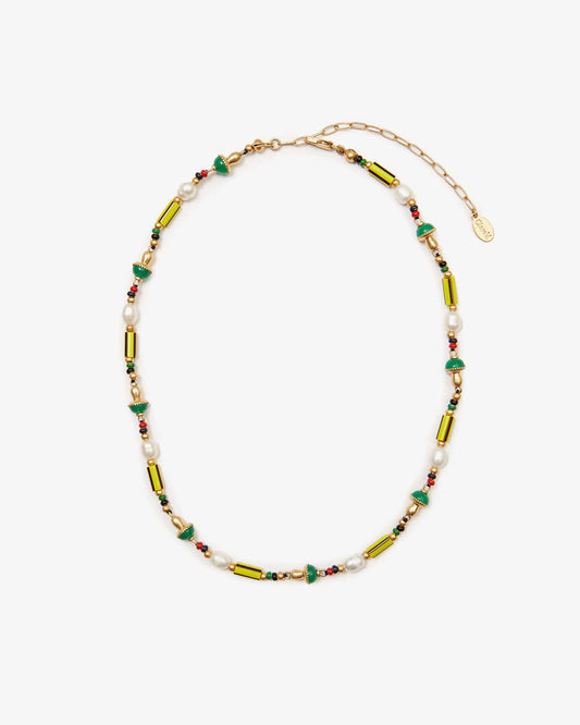 Colorful Beaded Stripe Necklace for Everyday Wear 1