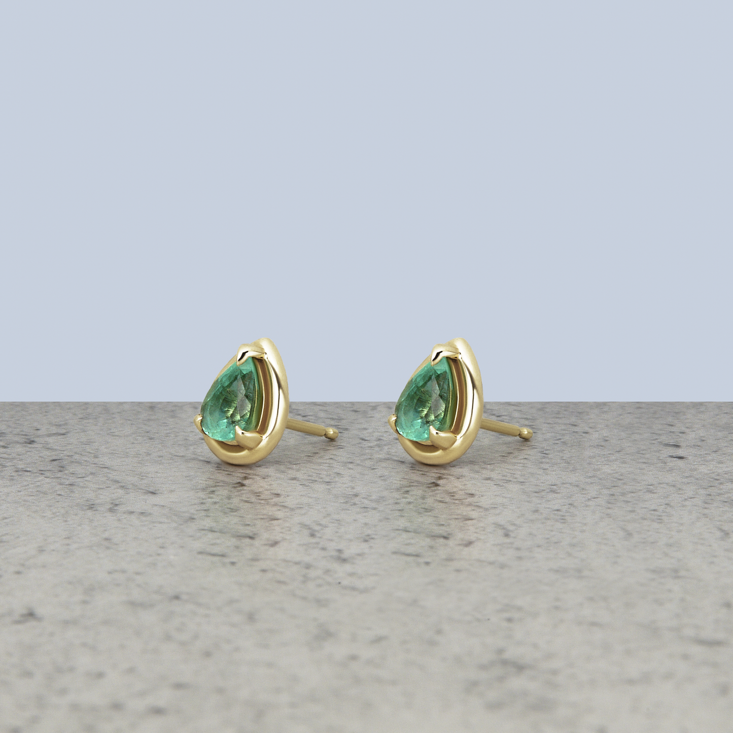 Pear Shaped Birthstone Stud Earrings