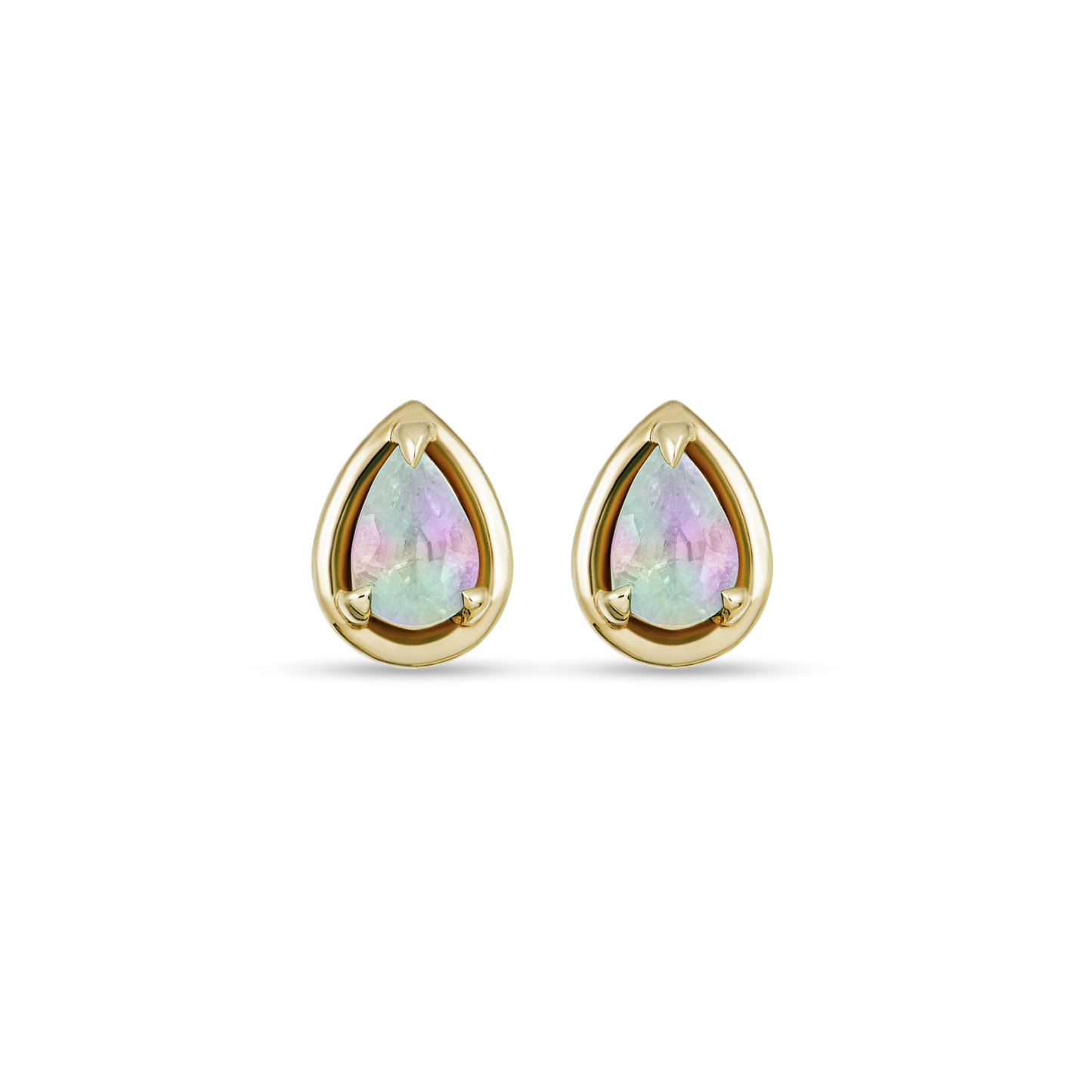 Pear Shaped Birthstone Stud Earrings