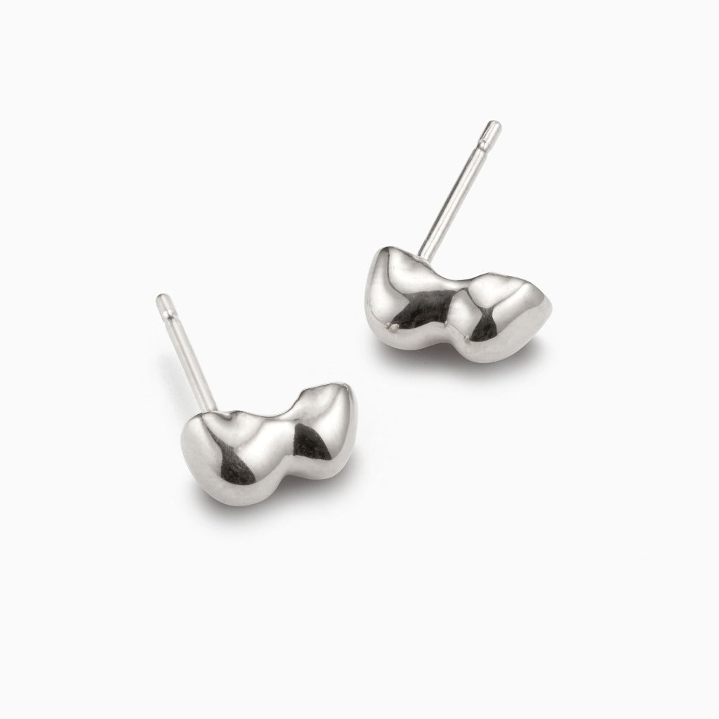 Silver Bubble Stud Earrings for Stylish Look