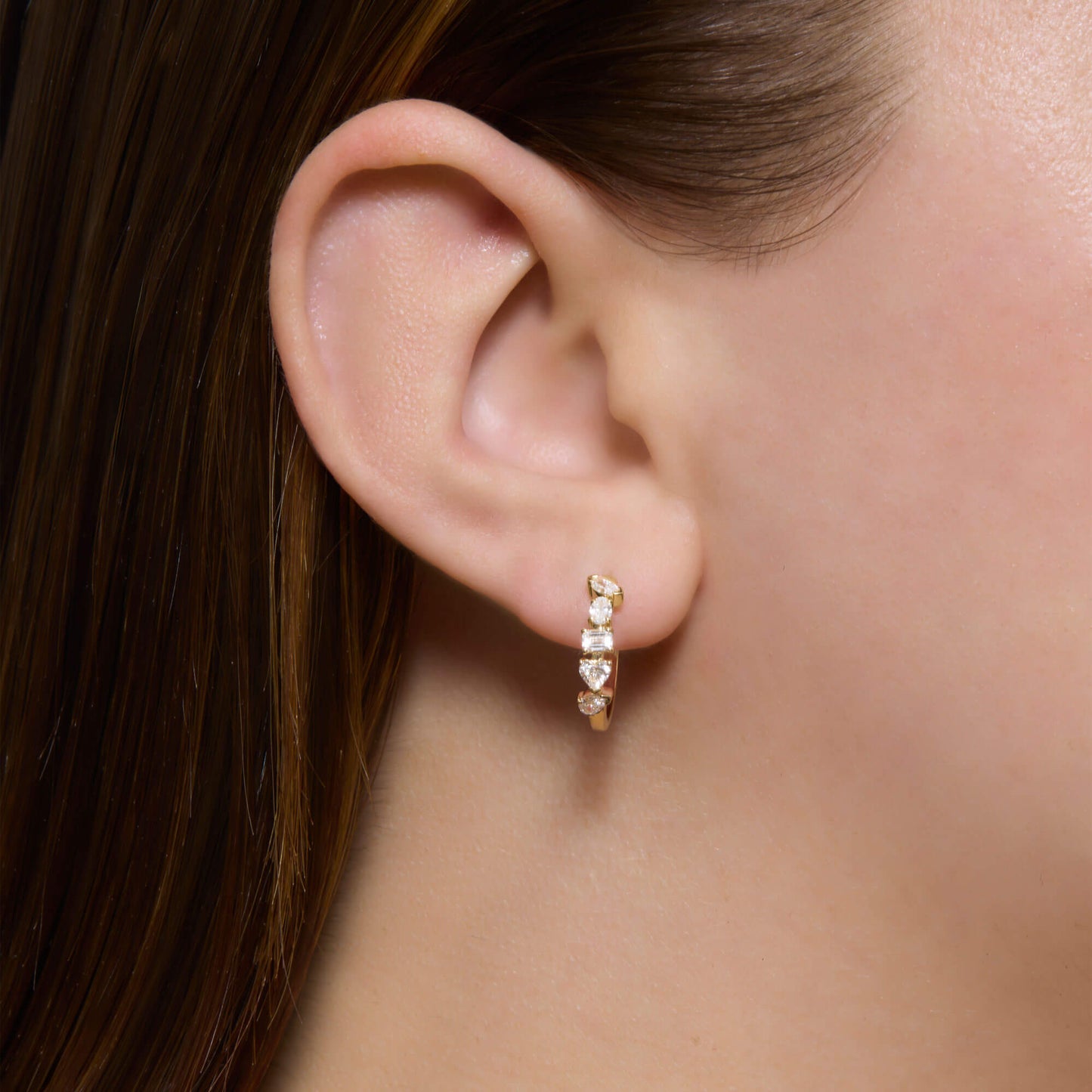 Lab-Created Diamond Hoop Earrings