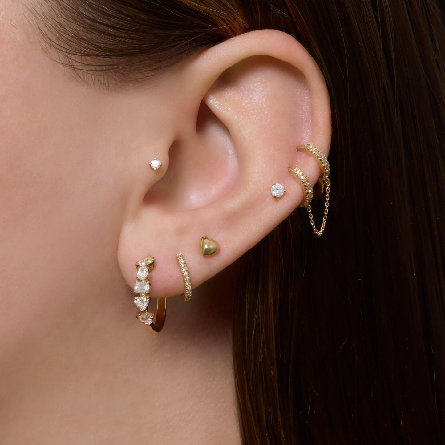 Lab-Created Diamond Hoop Earrings