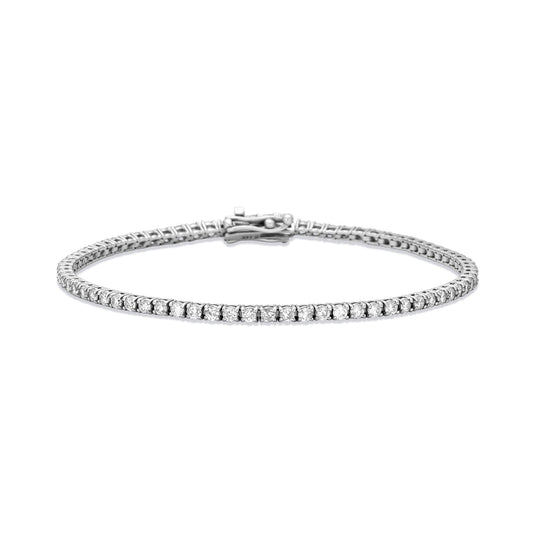 Elegant Classic Tennis Bracelet in Silver