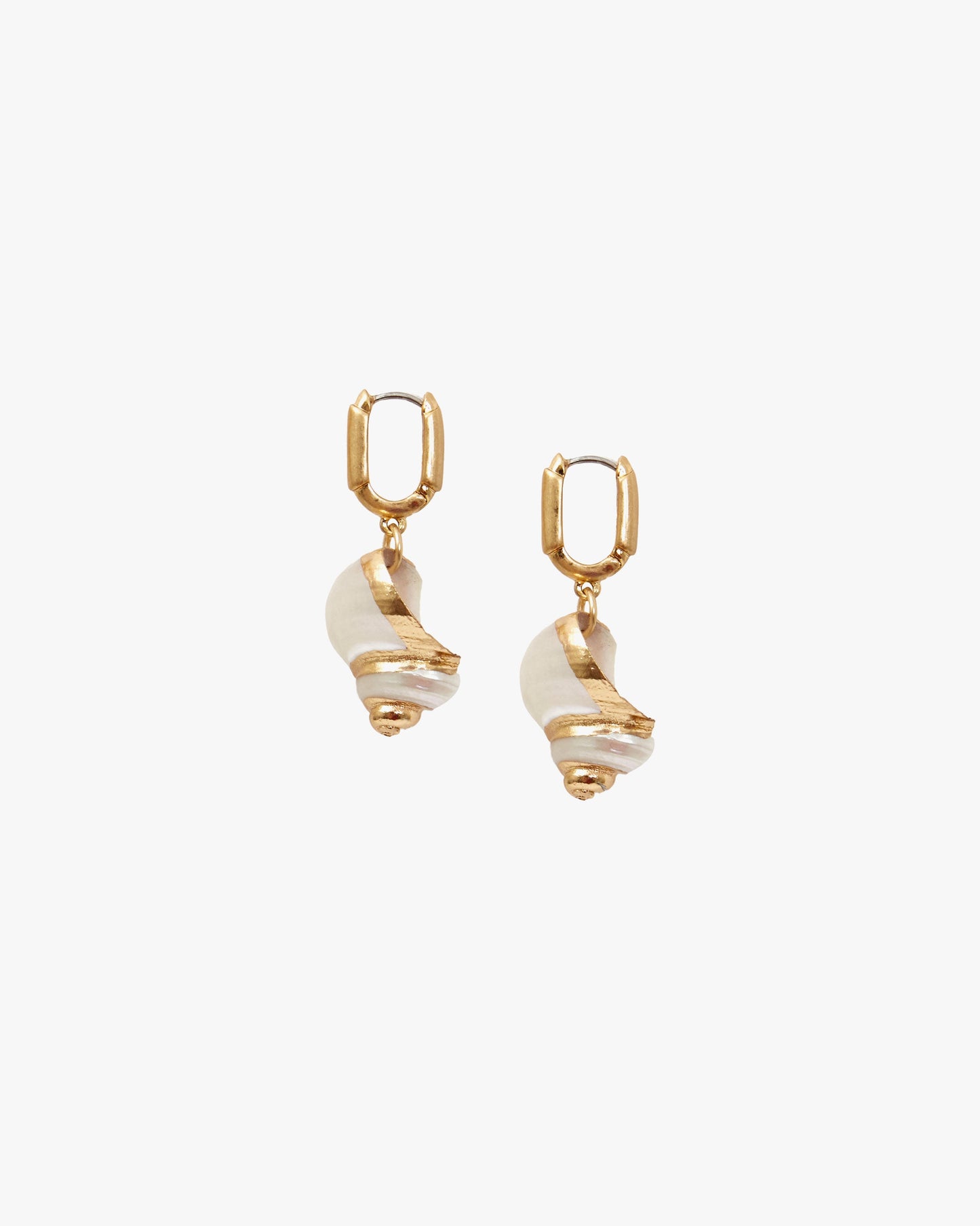 Shell Huggie Earrings in Link Design