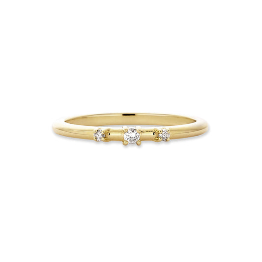 Elegant Diamond Trio Ring in Dainty Style