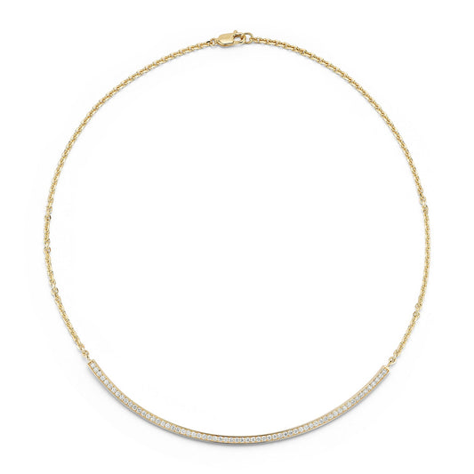 Diamond Bar Collar Necklace in 14kt Gold