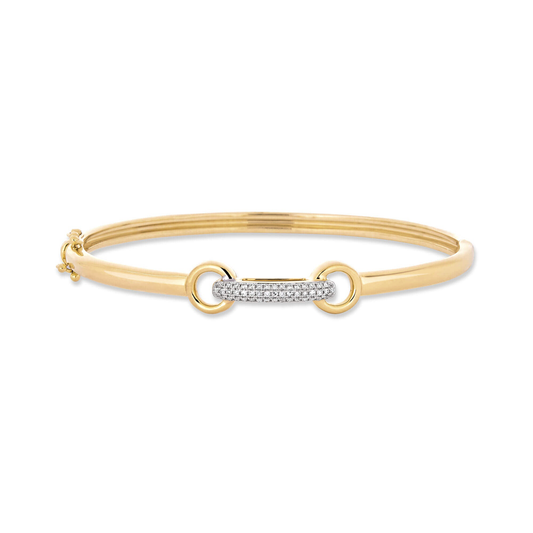 Diamond Bridle Style Bangle Bracelet