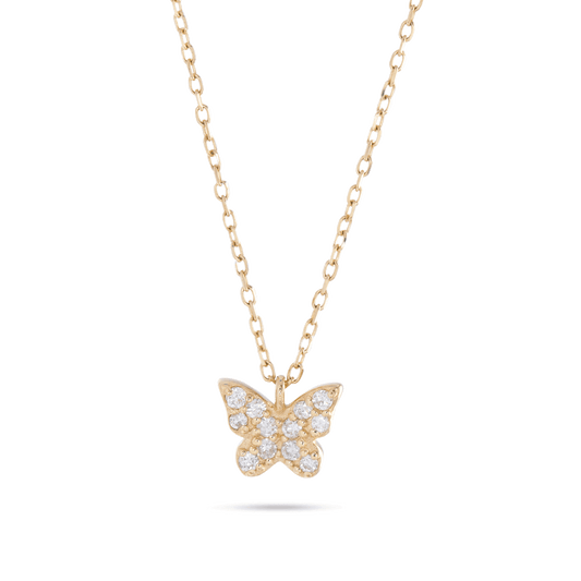 Butterfly Pendant with Diamond Design