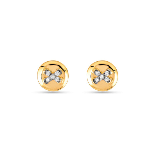 Elegant Diamond Button Stud Earrings