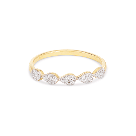 Elegant Diamond Dewdrop Design Ring