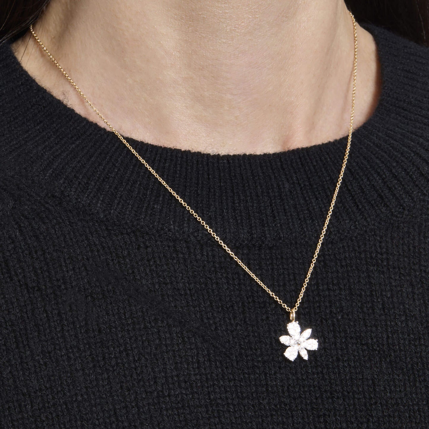 Magnolia Necklace with Diamond Accents