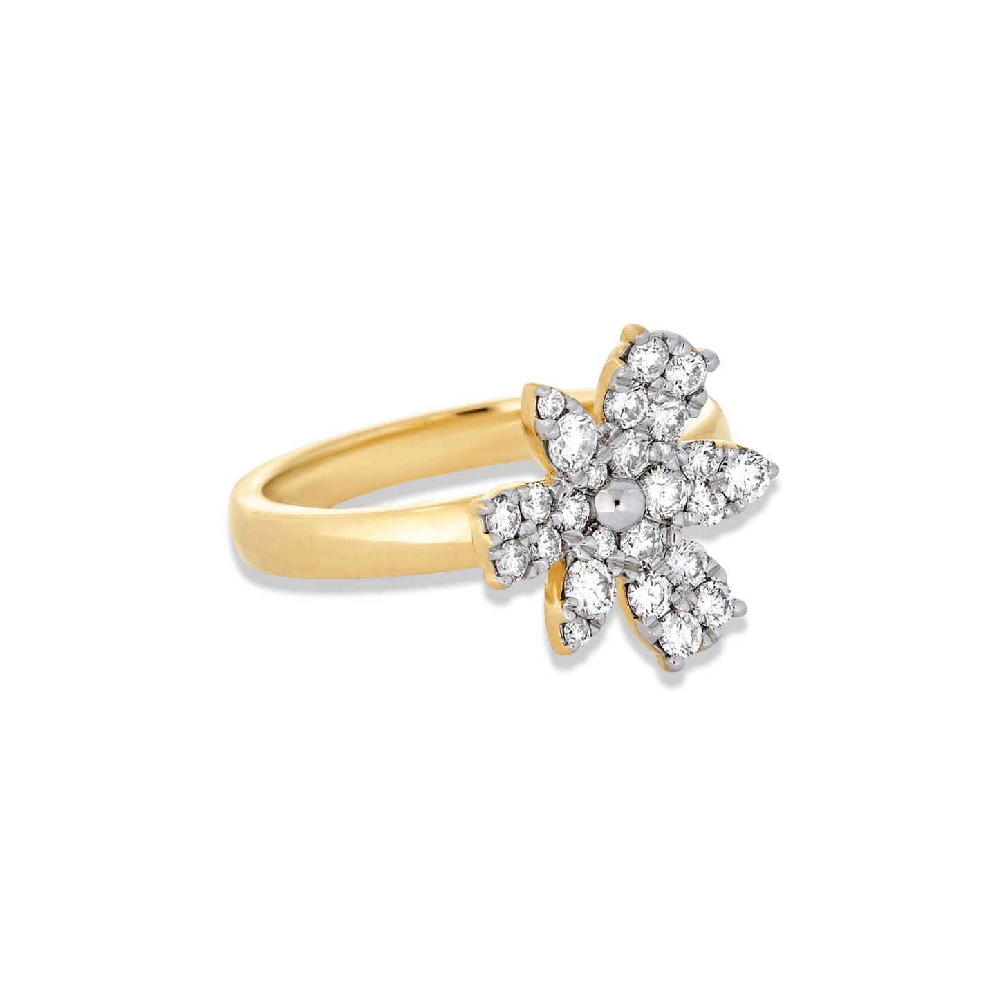 Elegant Diamond Magnolia Style Ring