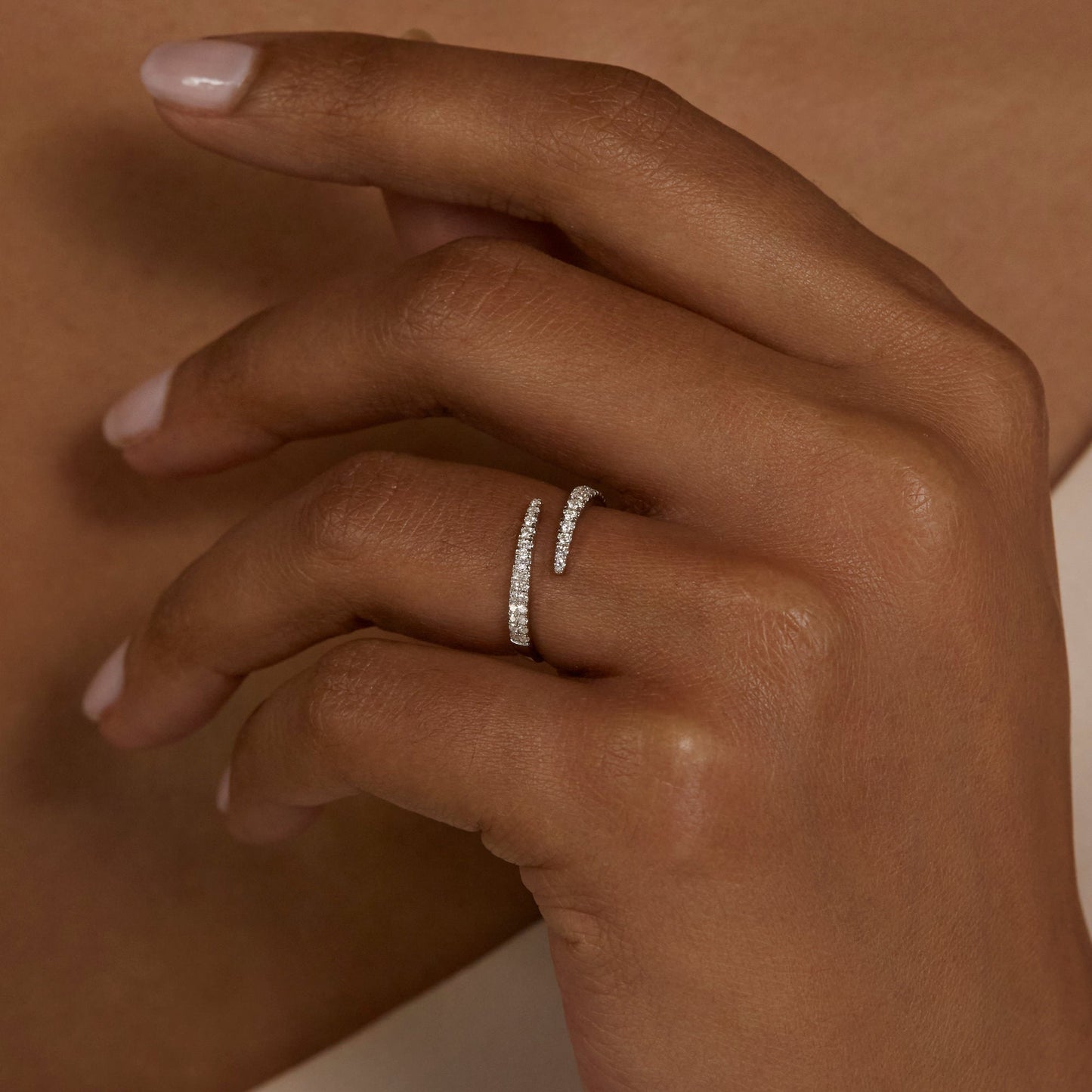 Elegant Twirl Ring with Diamond Accent