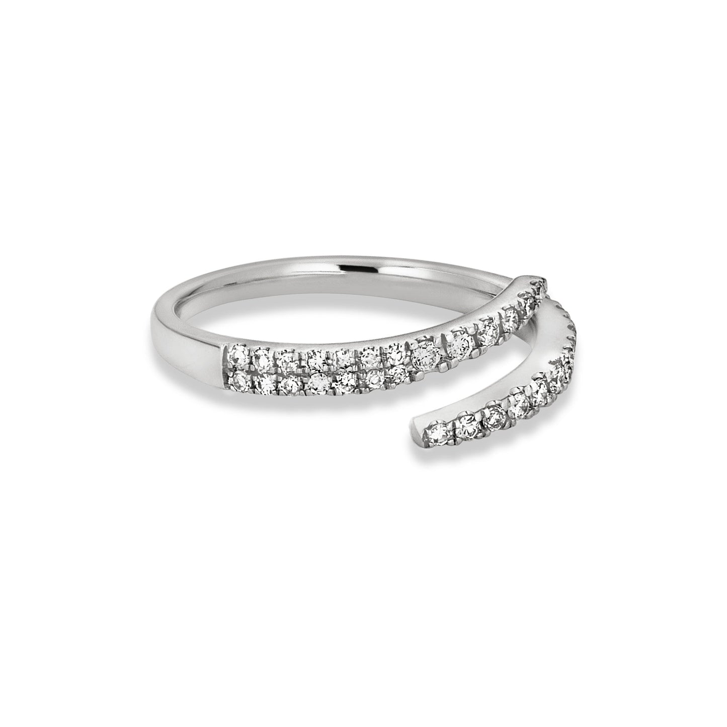 Elegant Twirl Ring with Diamond Accent