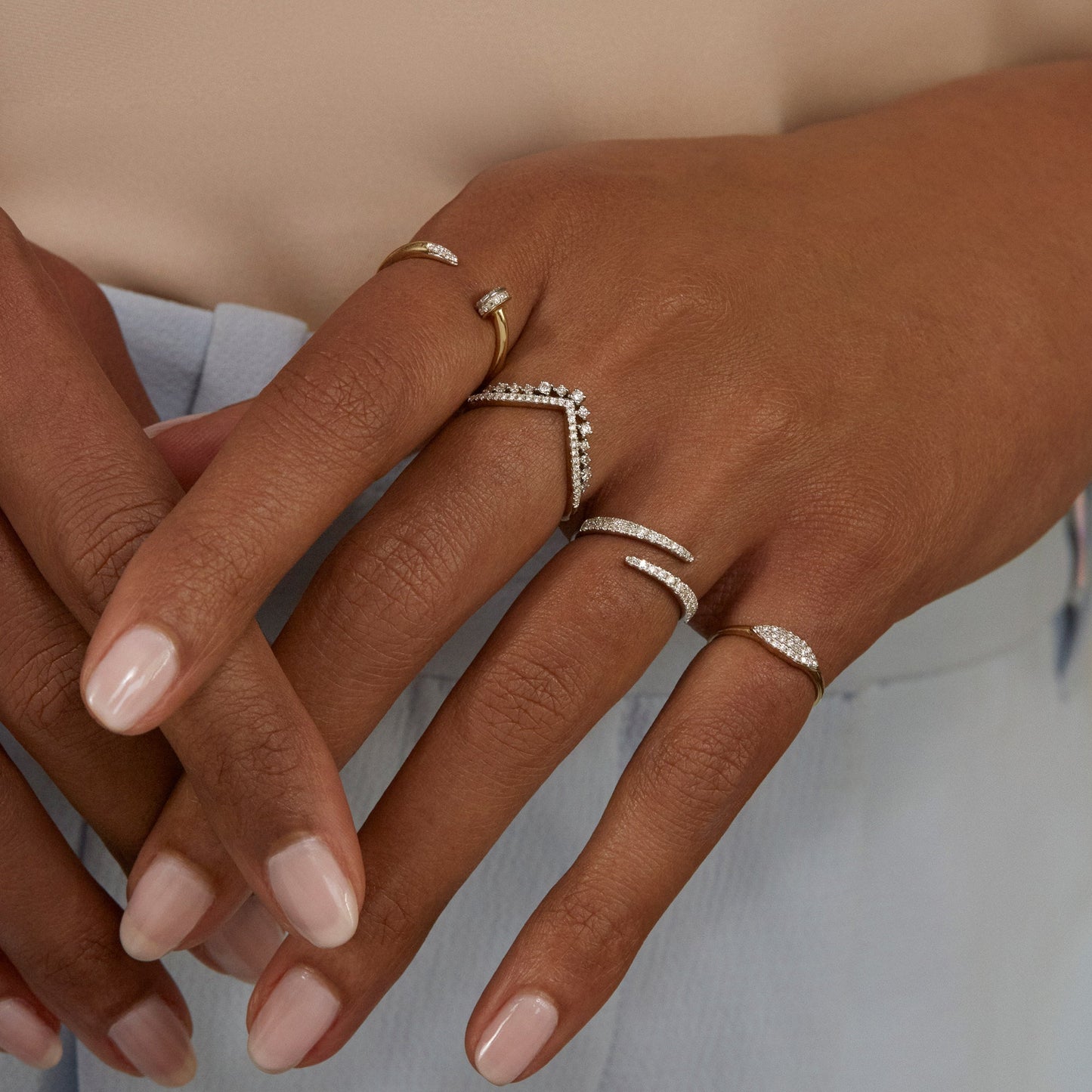 Elegant Twirl Ring with Diamond Accent