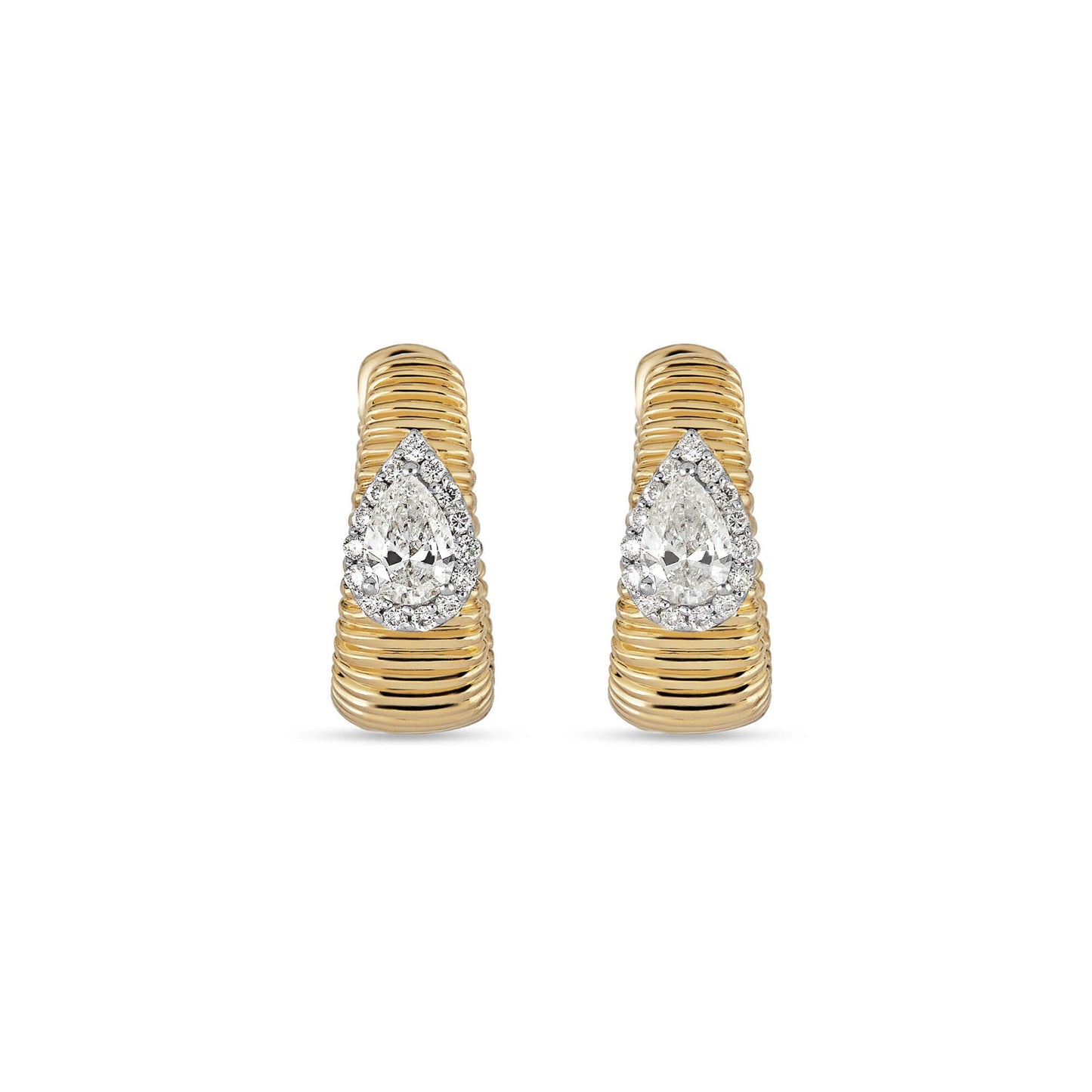 Pear-Shaped Disco Style Huggie Earrings