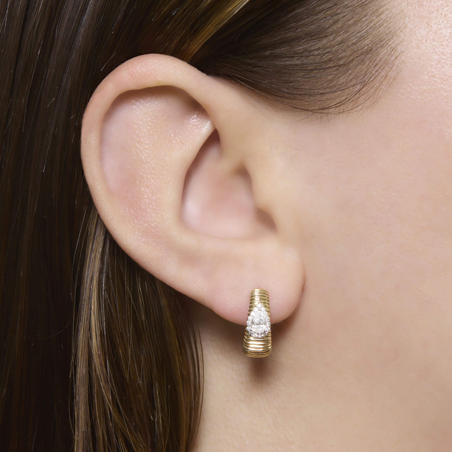 Pear-Shaped Disco Style Huggie Earrings