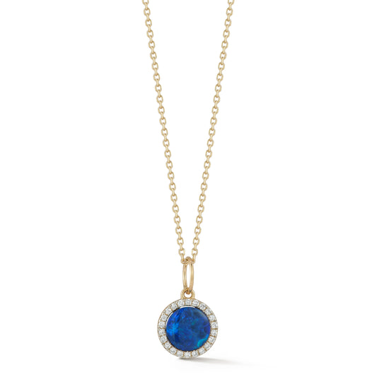 Opal and Diamond Necklace in 14kt Gold