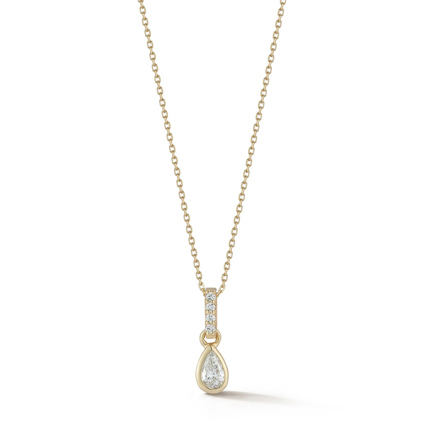 Pear Diamond Necklace in 14kt Gold 2