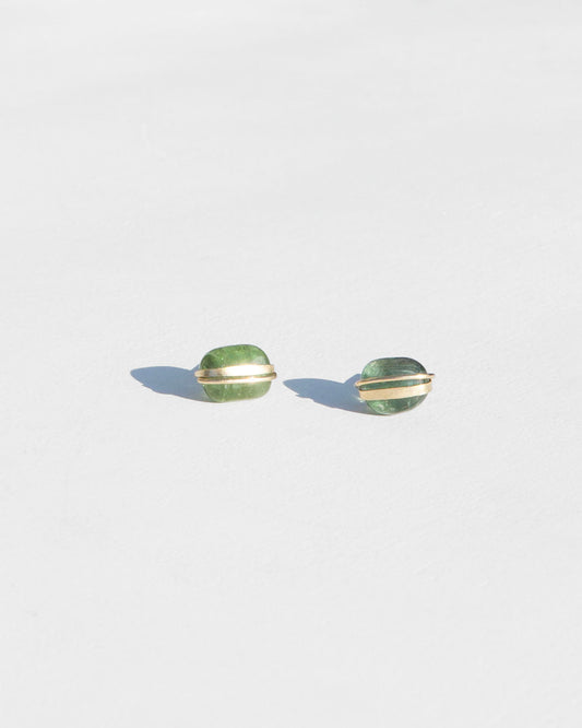 Green Tourmaline Stud Earrings in Stunning Design