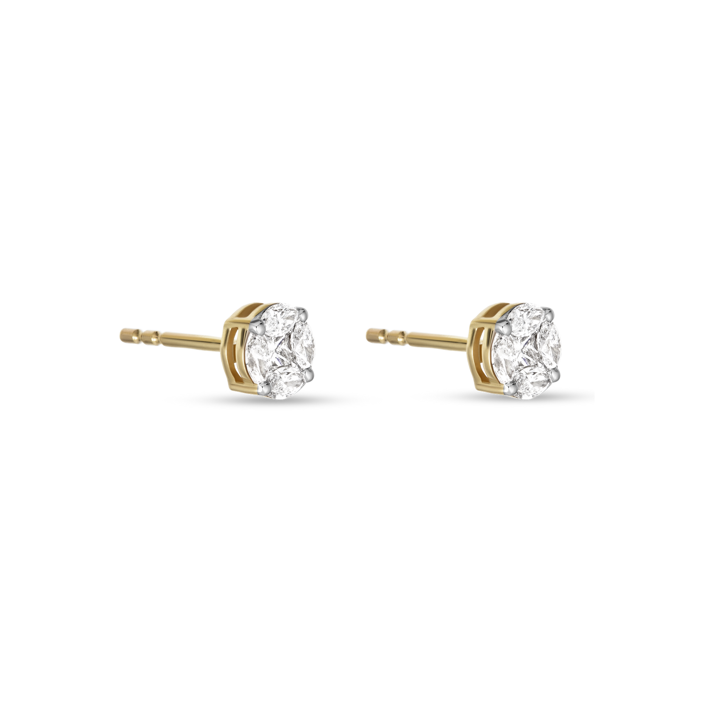 Mosaic Design Diamond Stud Earrings