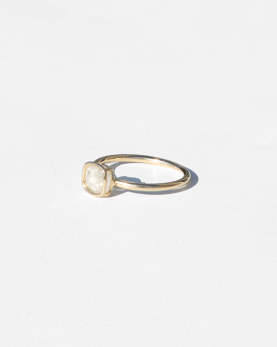 14K Square Floating Ring with Mineral Diamonds