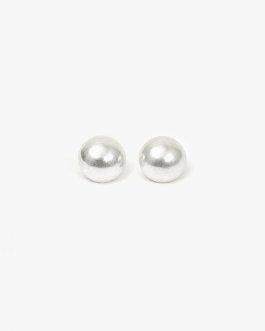 Dome Style Silver Stud Earrings 2