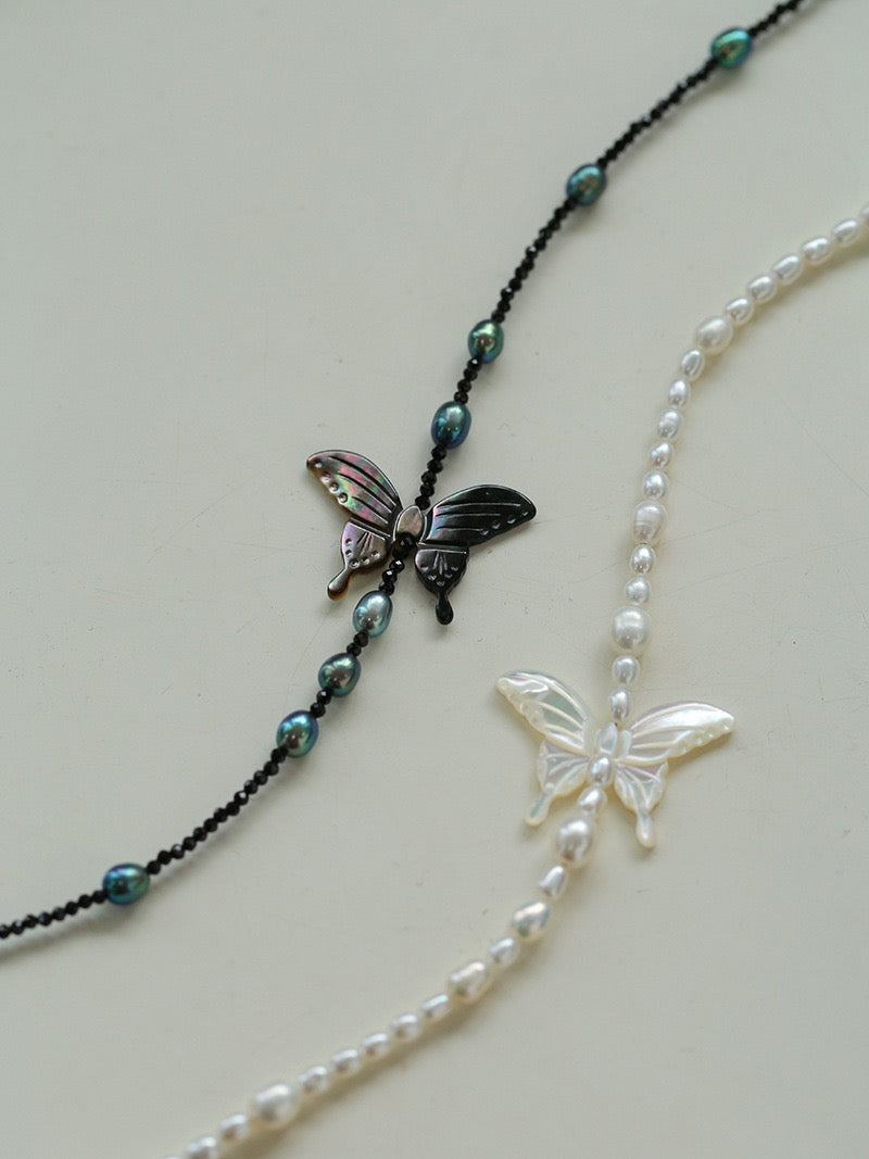 Butterfly Pearl and Shell Necklace