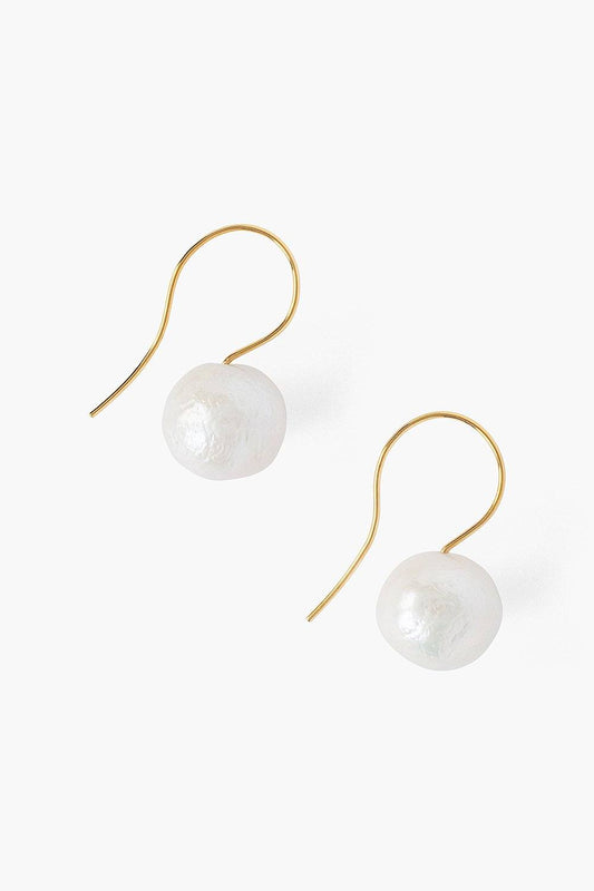 Baroque Pearl Gold Drop Earrings