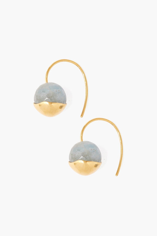 Aquamarine Gold Dipped Earrings