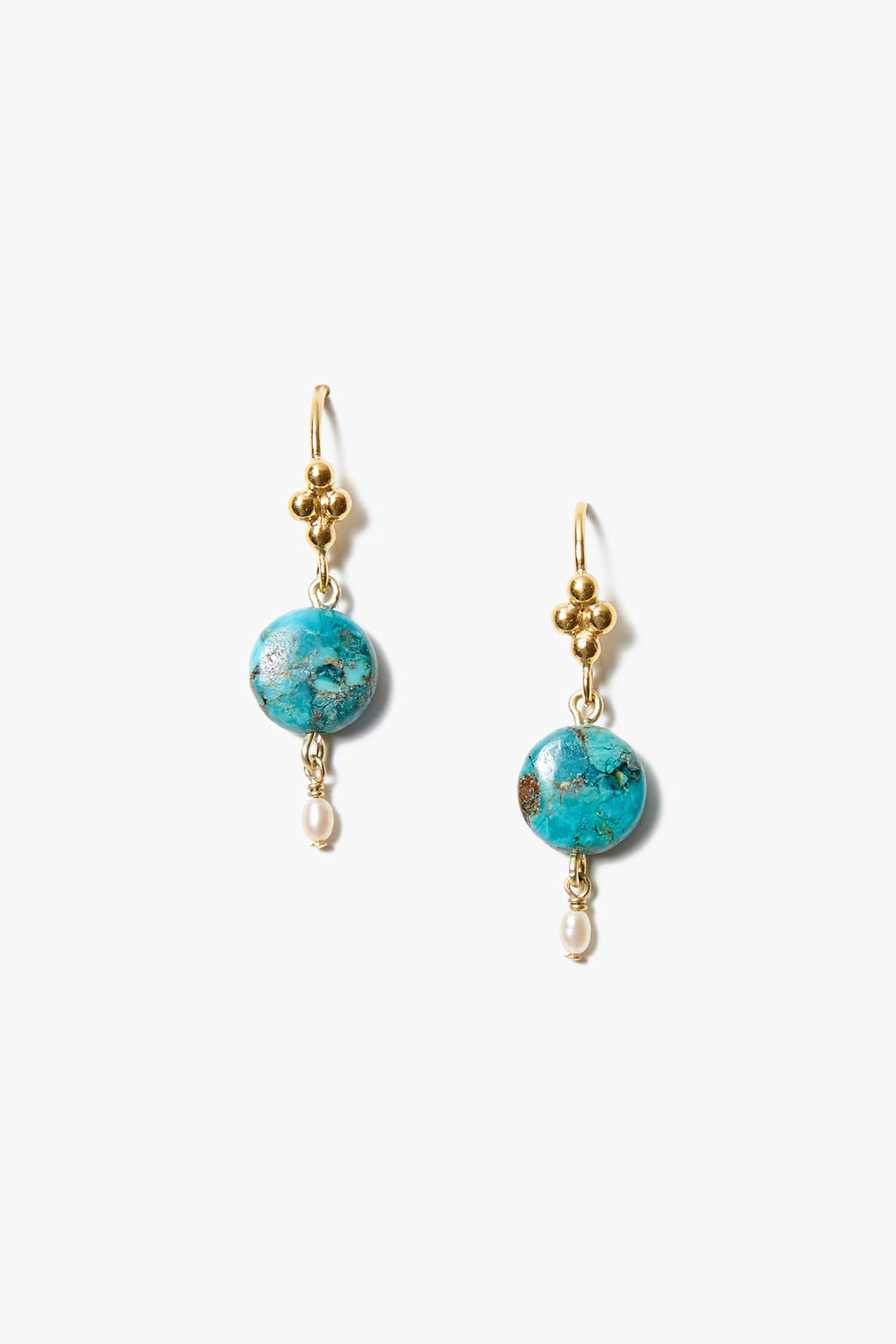 Turquoise Pearl Drop Earrings for Women