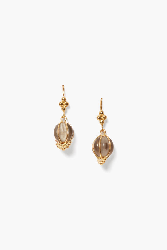 Smoky Quartz Balloon Style Earrings