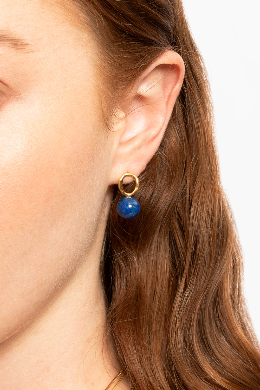 Lapis Globe Stud Earrings for Elegant Style