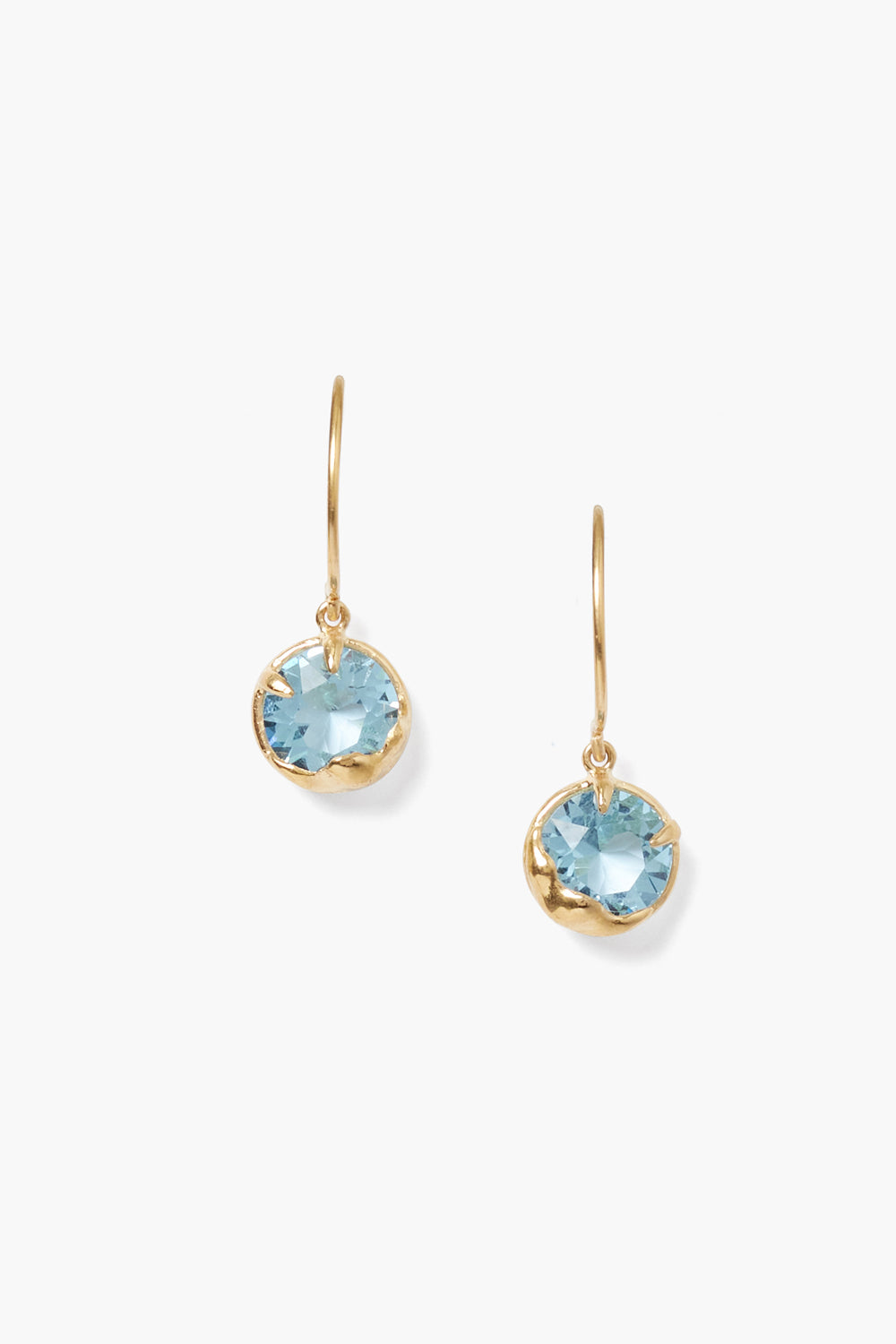 Aquamarine Crystal March Birthstone Earrings