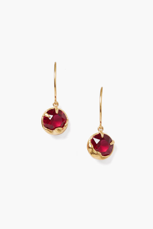 Ruby Crystal July Earrings