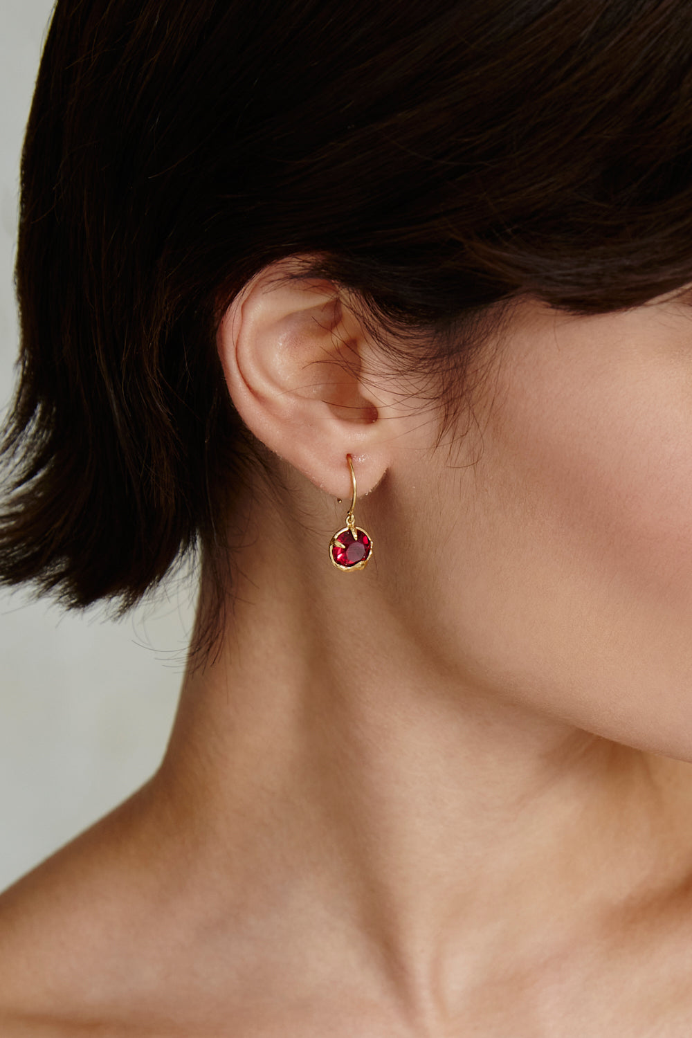 Ruby Crystal July Earrings