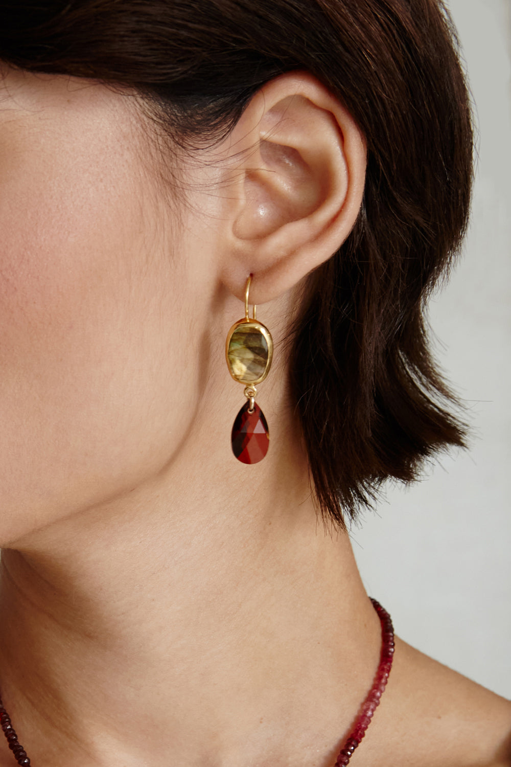 Burgundy Mix Drop Earrings