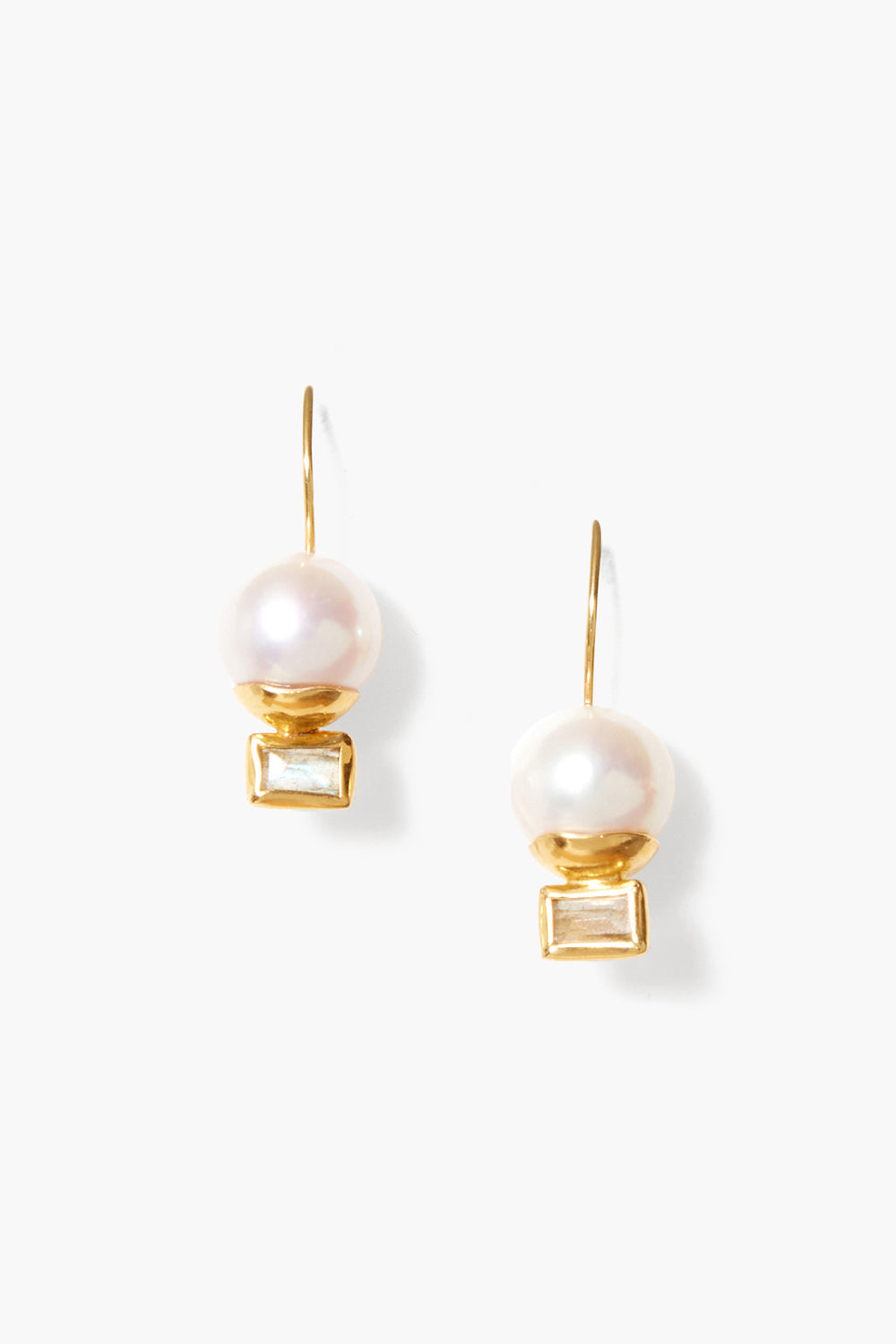 White Pearl Drop Earrings in Mixed Design