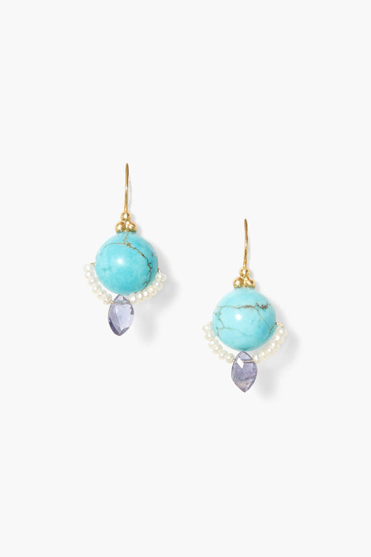 Turquoise Neptune Style Earrings in Elegant Design