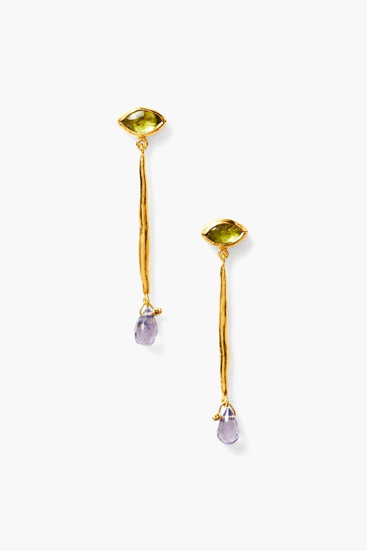 Evil Eye Peridot Earrings in Stylish Design