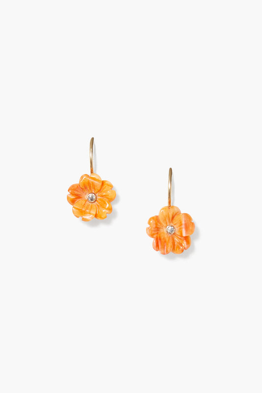 Gold Poppy Earrings in Lion's Paw Design